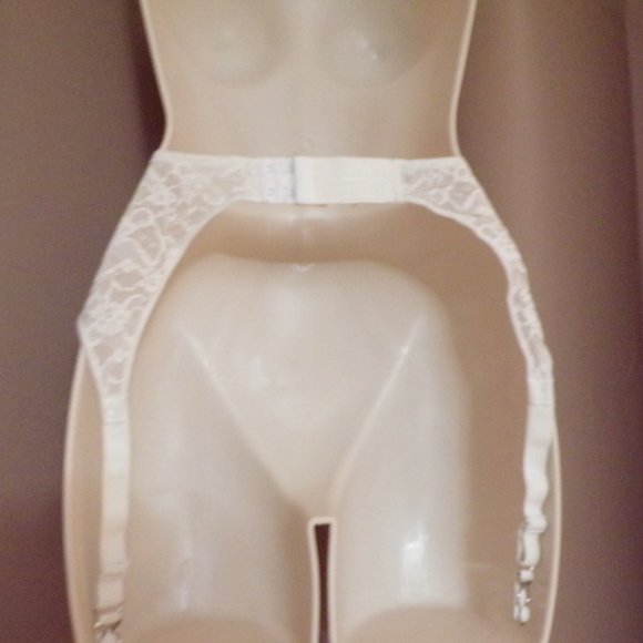 Vintage beautiful Radiant white lace garter belt size L with metal garters - Picture 2 of 3